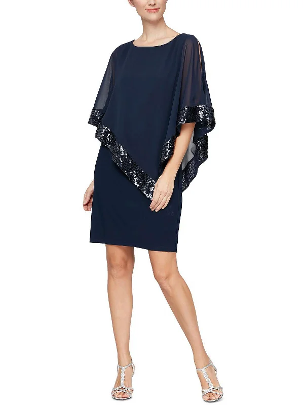 New Markdowns Womens Chiffon Embellished Cocktail and Party Dress