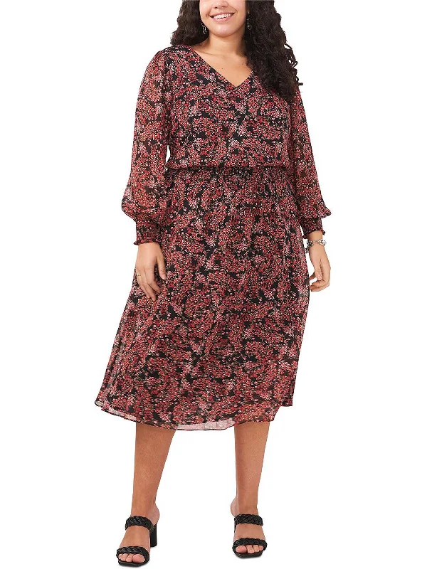 Special Discount Plus Womens V-Neck Long Maxi Dress