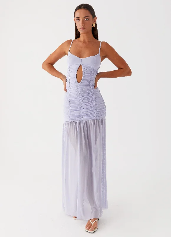 Factory Direct Sale Constance Mesh Maxi Dress - Lavender