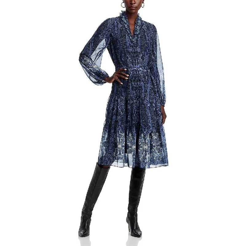 Buy More, Save More Womens Printed Button Up Mini Dress