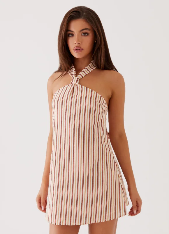 Bargain Prices Keira Linen Mini Dress - Passionfruit Stripe