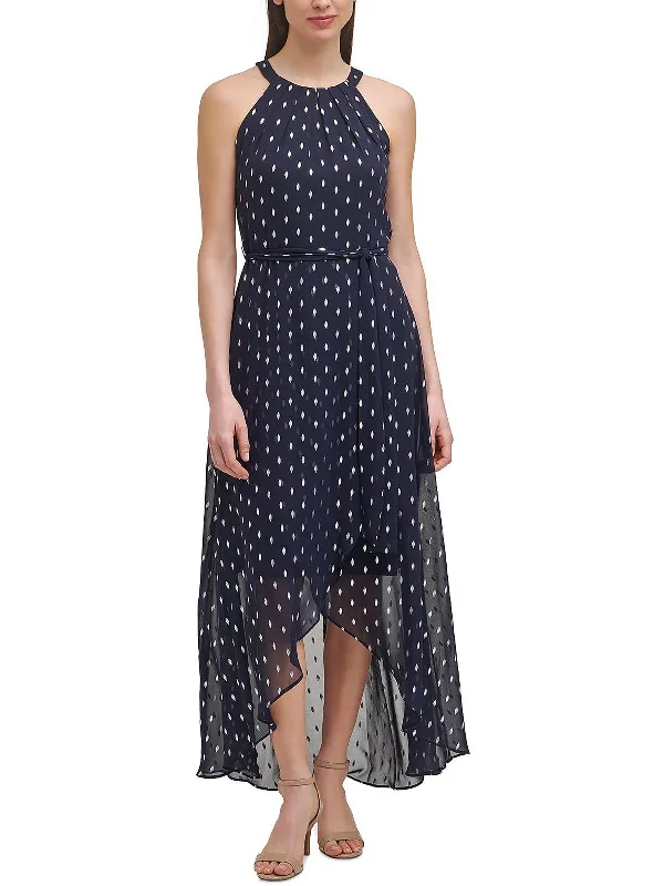 Instant Savings Petites Womens Pleated Long Maxi Dress