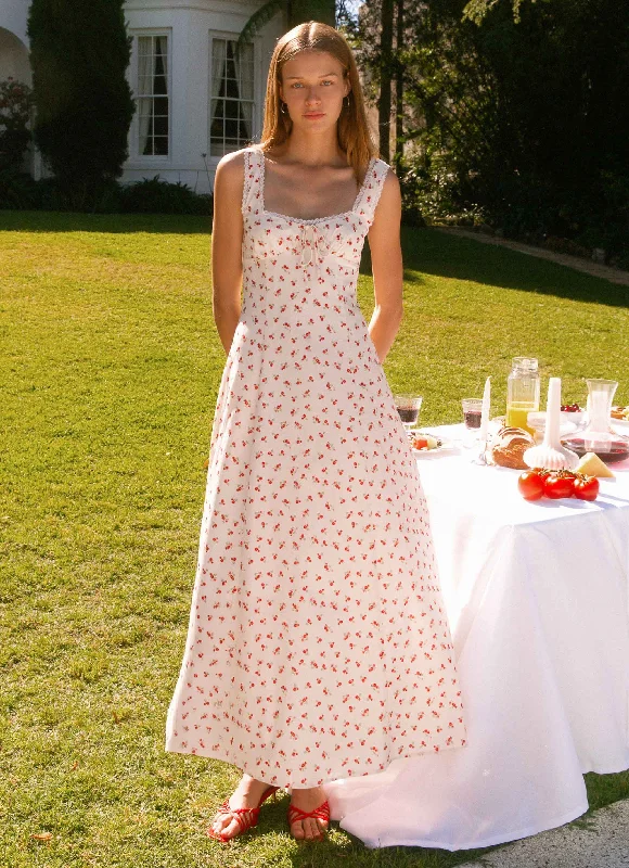 Unbeatable Prices Rowena Midi Dress - Red Floral Ditsy