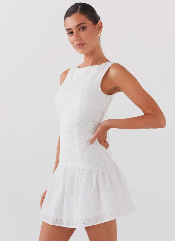 New Arrival Adyson Broderie Mini Dress - White