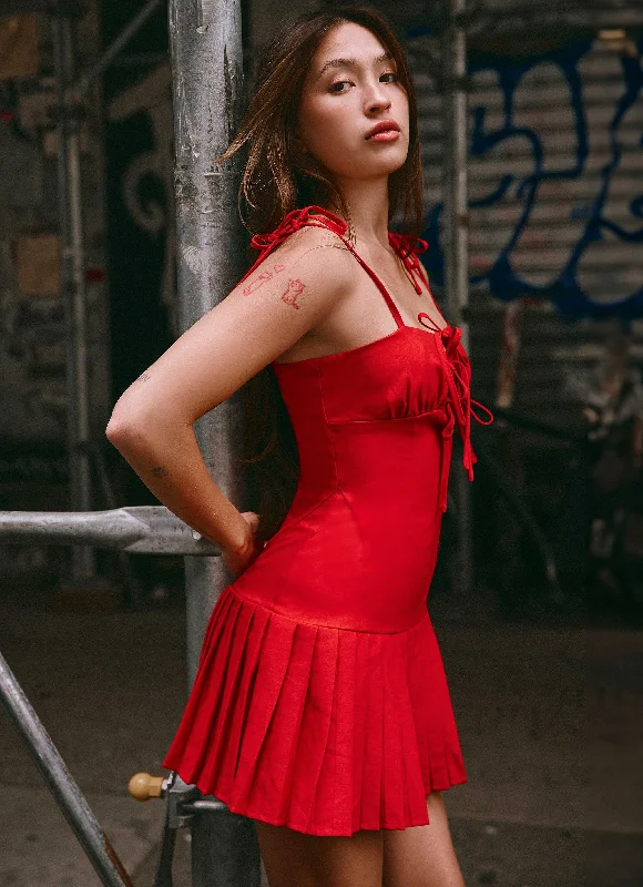 Deep Discounts Love Seeker Corset Mini Dress - Red