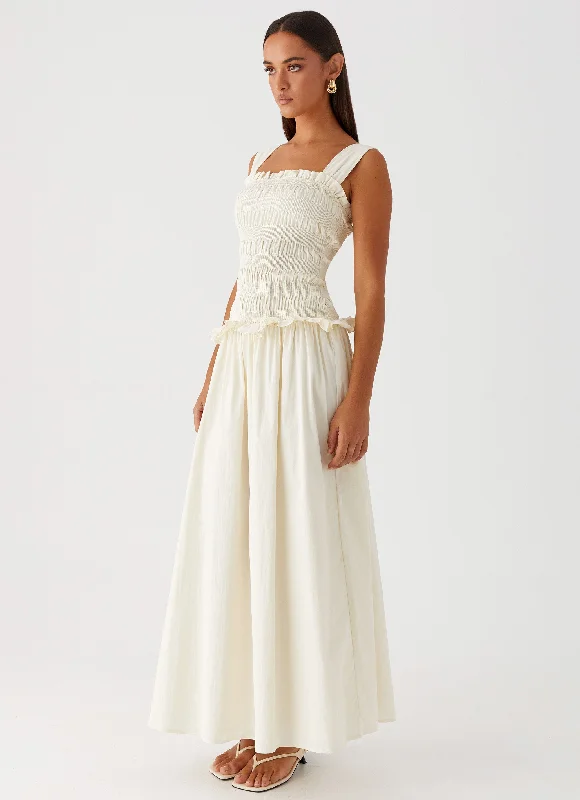Extra Savings Deana Shirred Maxi Dress - White