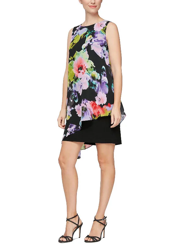 Amazing Deals Womens Asymmetric Mini Shift Dress