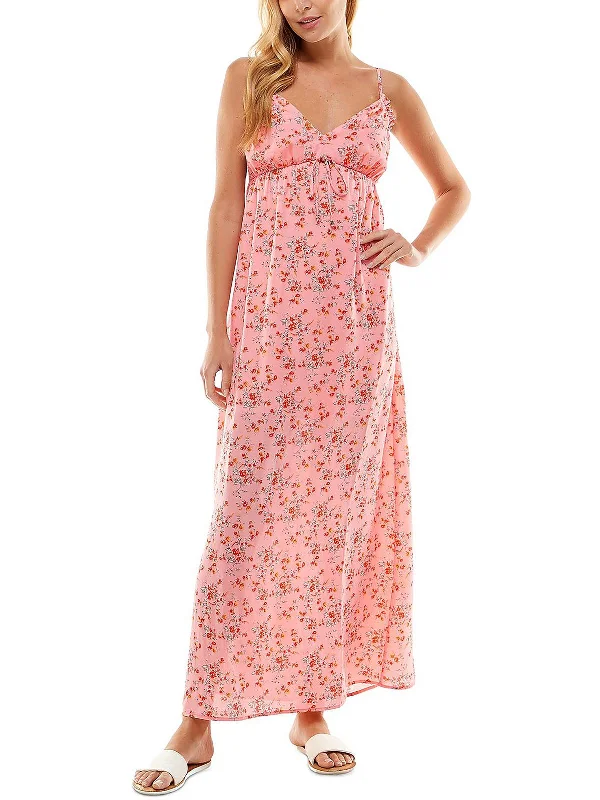 Deal Dash Juniors Womens Empire Floral Maxi Dress