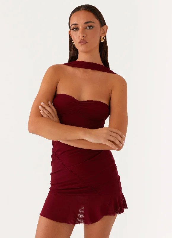 Limited Stock Pari Open Back Mini Dress - Mulberry