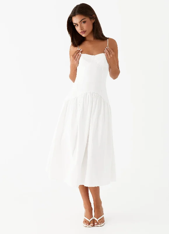 Massive Deals Yvette Corset Midi Dress - White