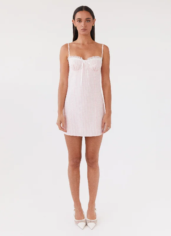 Exclusive Online Offer Bellissima Bustier Mini Dress - Pink Gingham