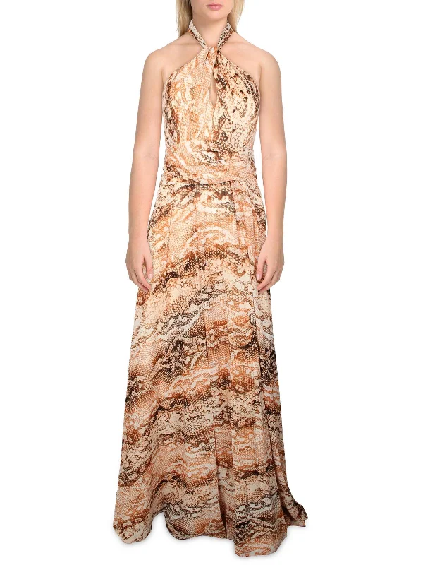 Special Offer Womens Chiffon Halter Maxi Dress