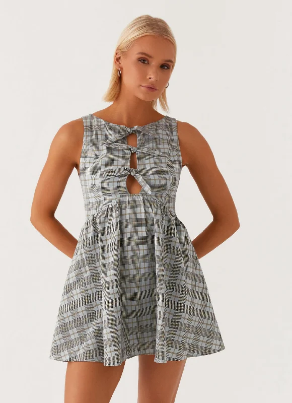 Midnight Madness Steffie Mini Dress - Check