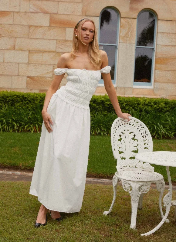 Online Only Countryside Off Shoulder Maxi Dress - Ivory