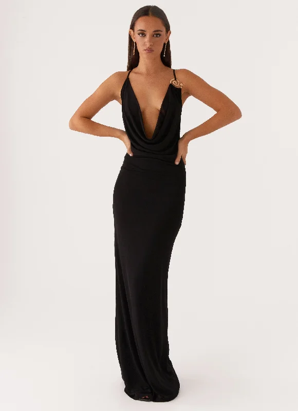 Stock Clearance Game Player Maxi Dress - Black