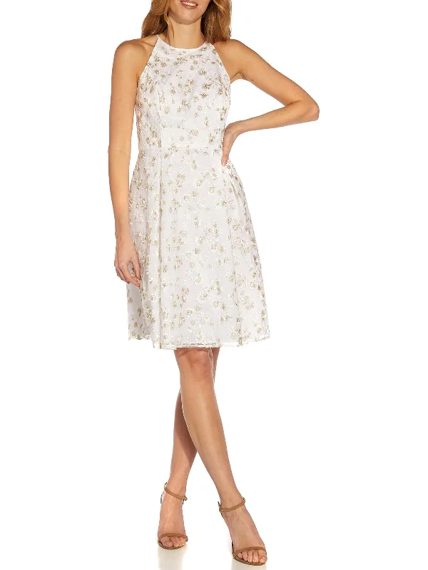 Early Bird Discount Womens Embroidered Mini Fit & Flare Dress
