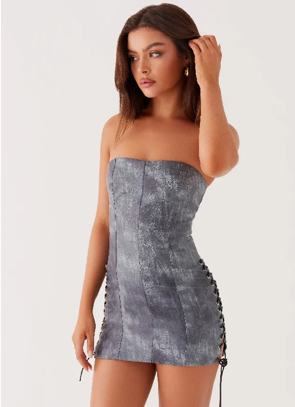 Price Fest Better When I'm Dancing Mini Dress - Graphite