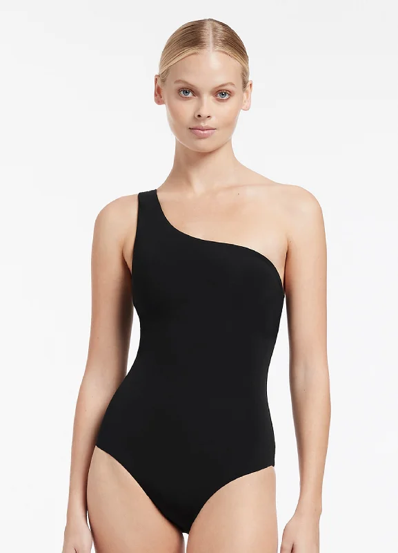 Bonus Savings Jetset One Shoulder One Piece - Black