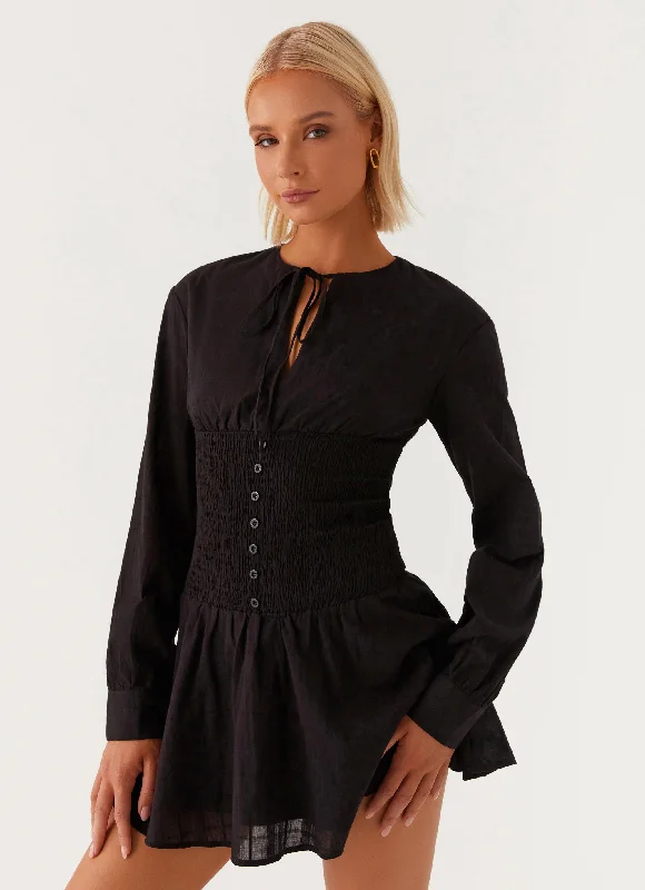 Massive Deals Kenzo Long Sleeve Mini Dress - Black