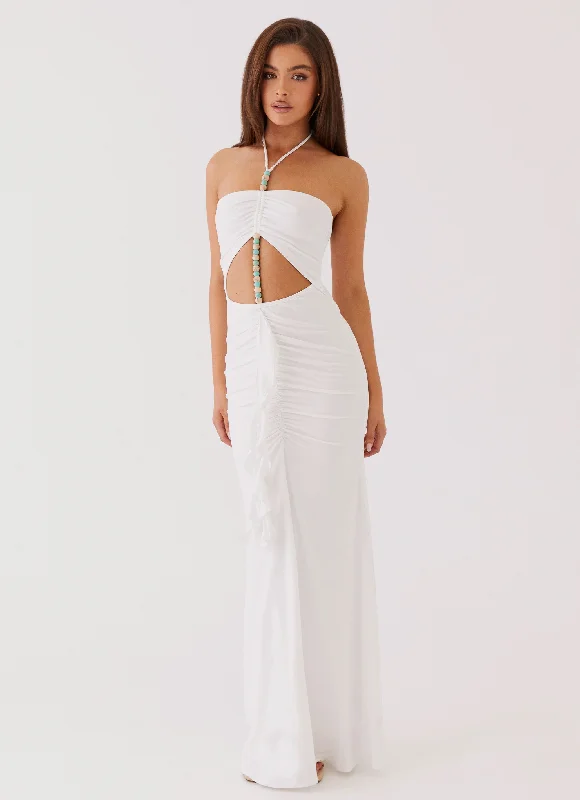 Lowest Price Serina Ruffle Maxi Dress - White