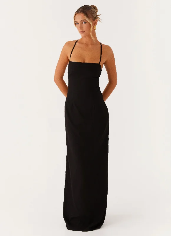 Blowout Sale Cora Backless Maxi Dress - Black