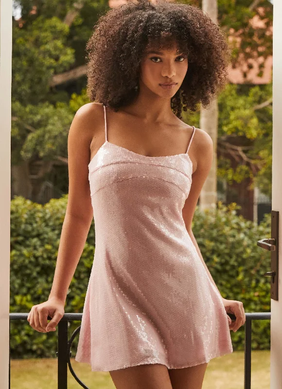 Shop and Save Paloma Blush Sequin Mini Dress - Pink