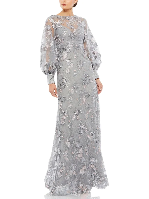 Exclusive Savings Womens Sequined Floral Evening Dress