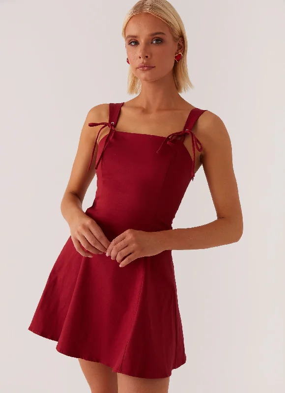 Flash Sale Jamaya Tie Mini Dress - Red