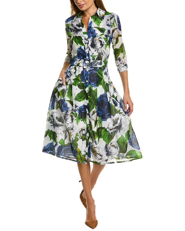 Stock Up and Save Samantha Sung Audrey 3 Silk Shirtdress