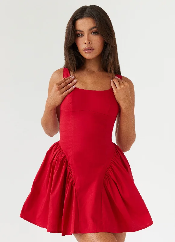 Seasonal Sale Sassy Soiree Corset Mini Dress - Red