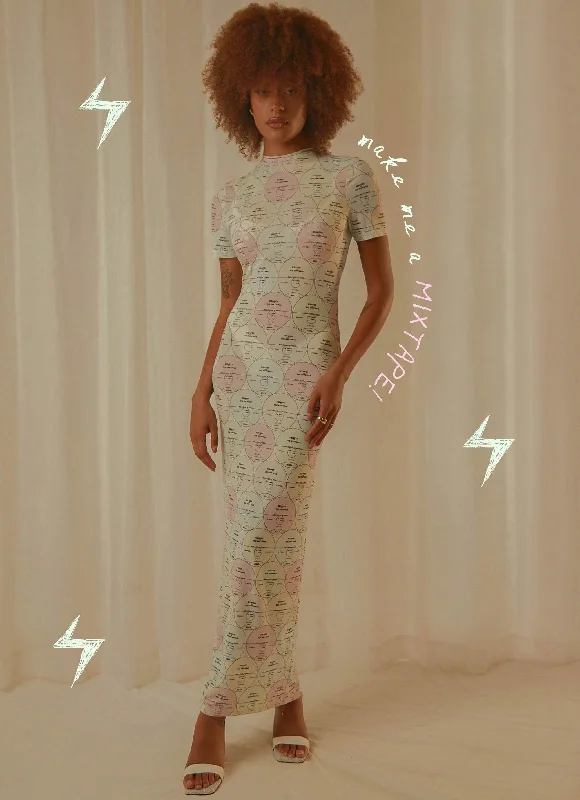 Today’s Deal Into the City Mesh Maxi Dress - Pastel Mixtape