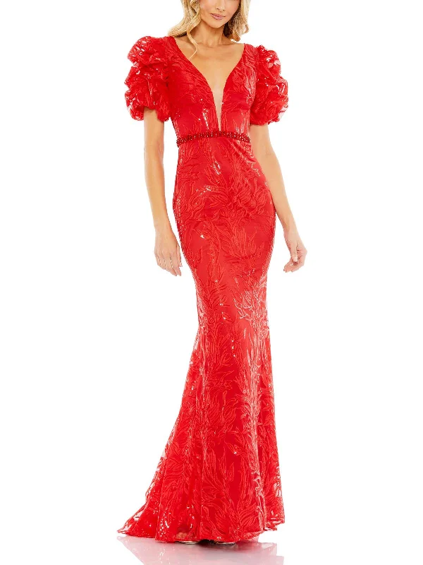 Incredible Offers Womens Lace Embellished Evening Dress
