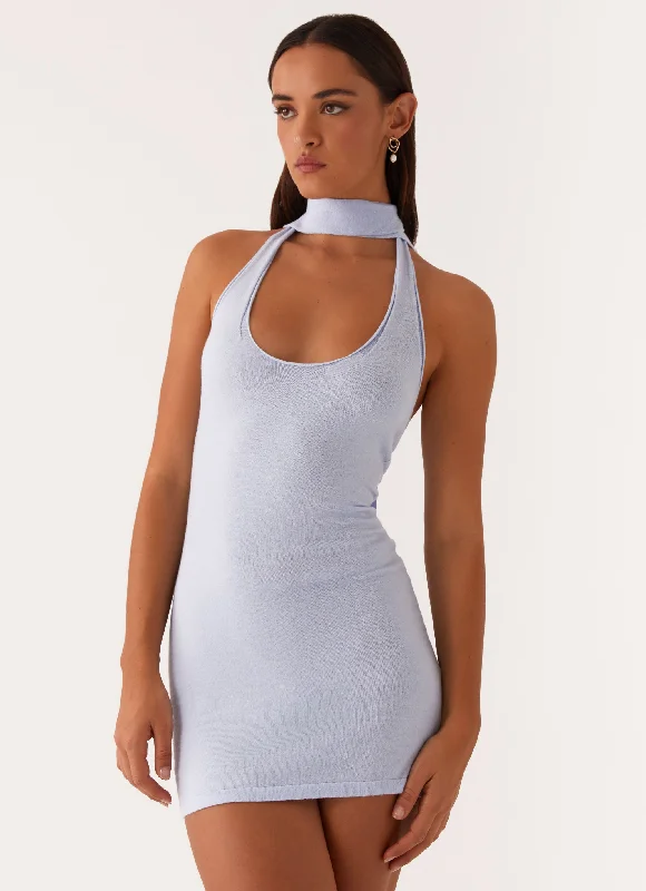 Grand Opening Sale Katie Knit Mini Dress - Blue