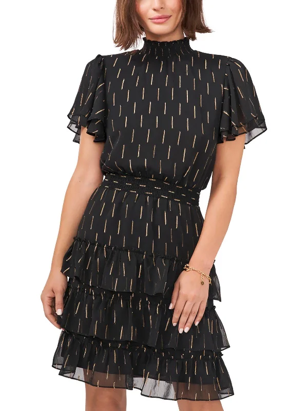 Massive Deals Womens Metallic Knee Fit & Flare Dress