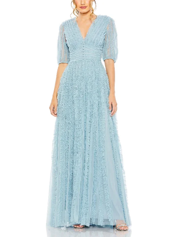 Exclusive Online Offer Plus Womens Ruffled Formal Evening Dress