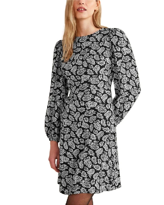 Final Clearance Boden Crew Neck Print Mini Dress