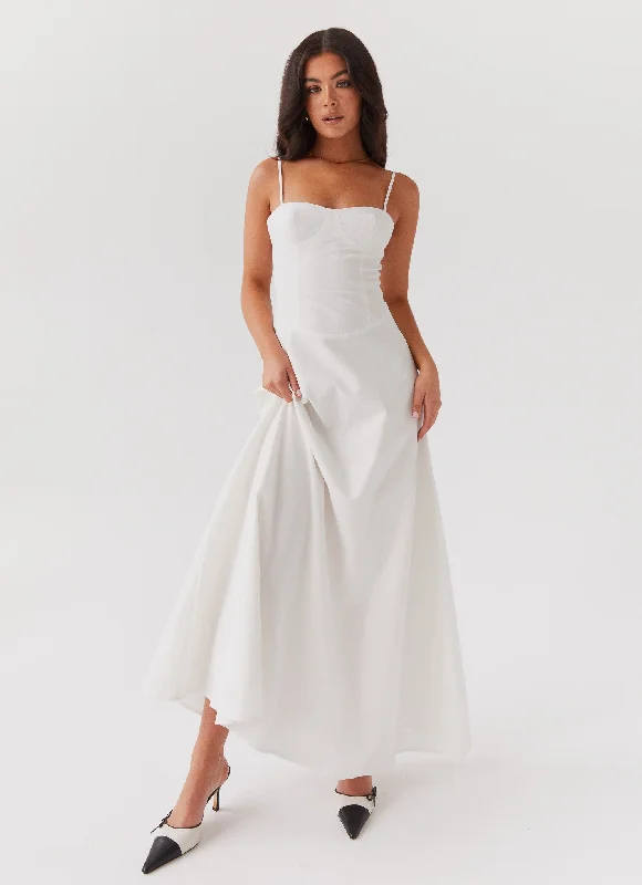 Savings Alert Angelina Linen Maxi Dress - White