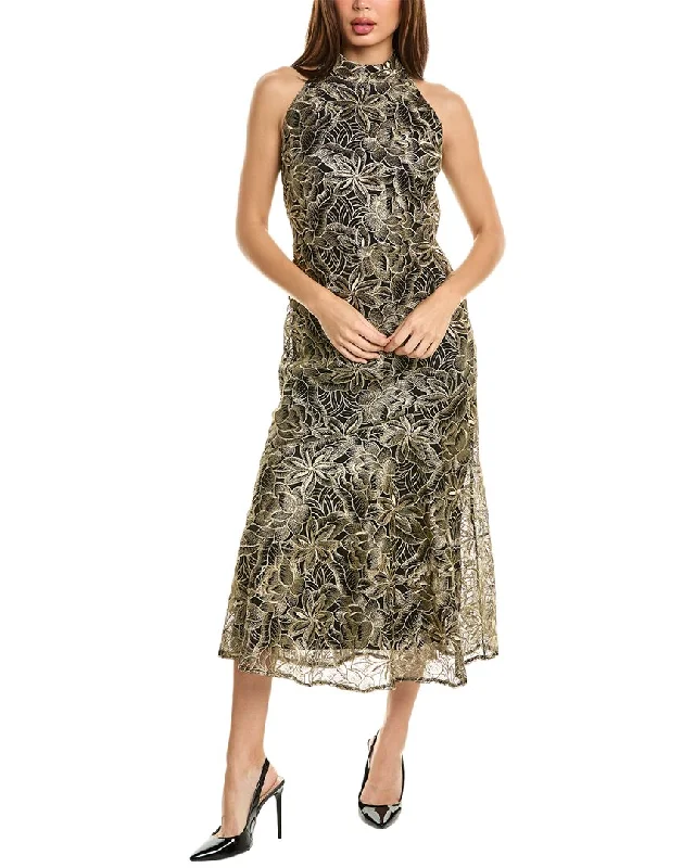 While Supplies Last Sam Edelman Platinum Leafy Embroidery Maxi Dress