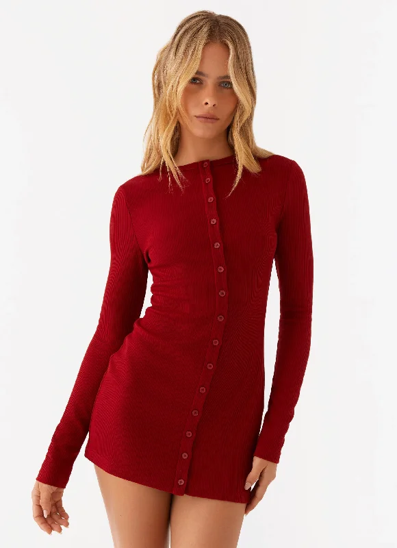 Epic Deals Blair Long Sleeve Mini Dress - Red