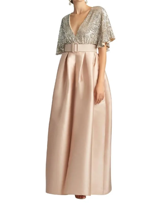 Don't Wait Simone Gown In Silver Peony