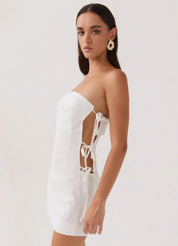 Super Sale Aura Tie Tube Dress - White