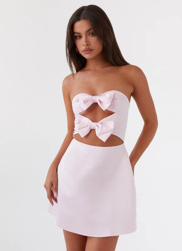 Fantastic Deals Girl Crush Bow Mini Dress - Pink