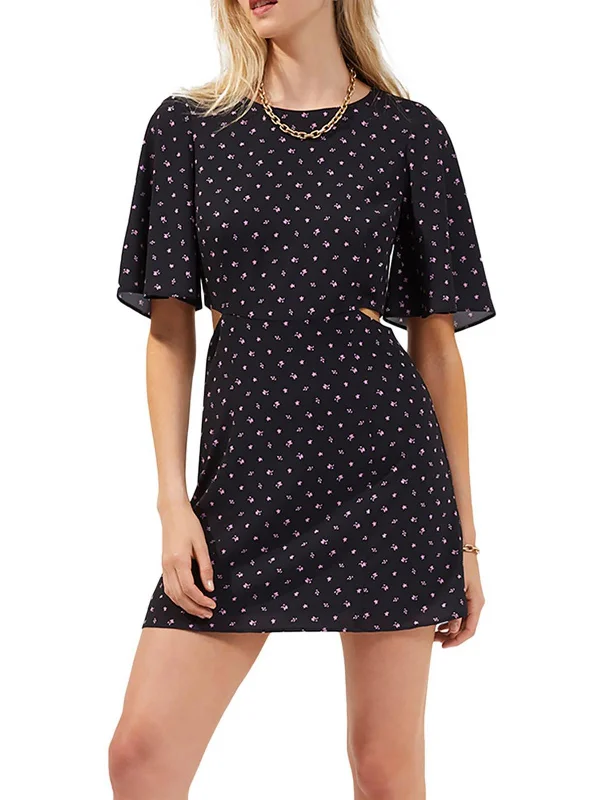 Savings Spectacular Womens Cutout Mini Fit & Flare Dress