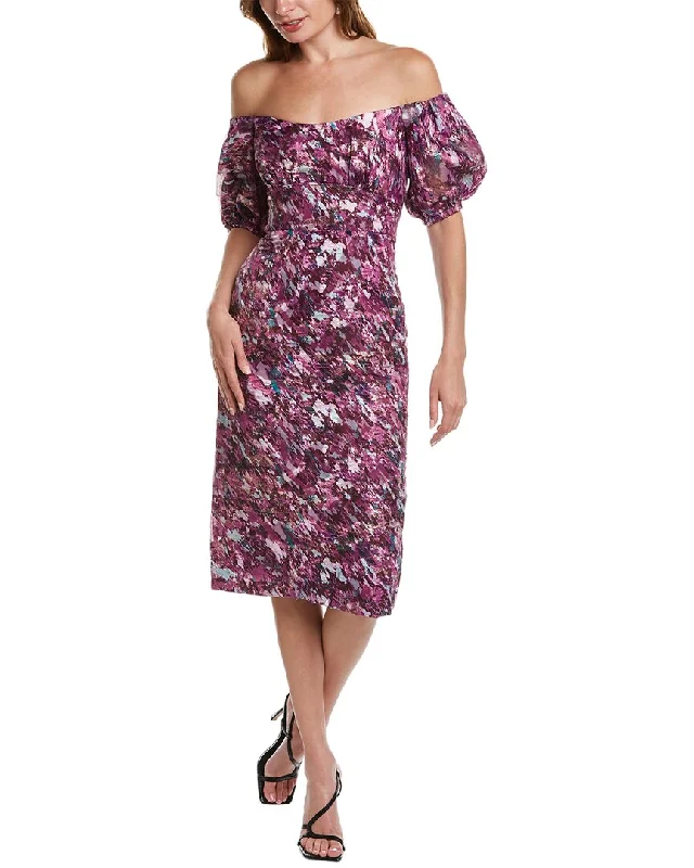 Huge Discounts ML Monique Lhuillier Off-The-Shoulder Midi Dress
