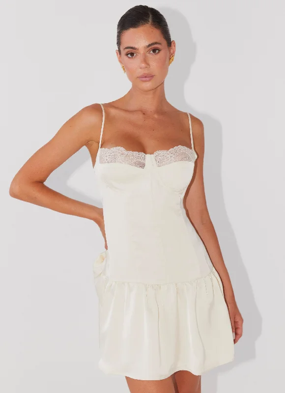 Limited Quantity Take A Chance Bustier Mini Dress - Ivory