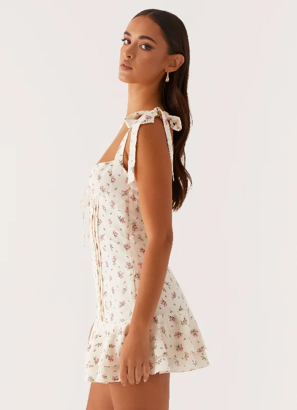 Discount Days Tova Mini Dress - White Flower
