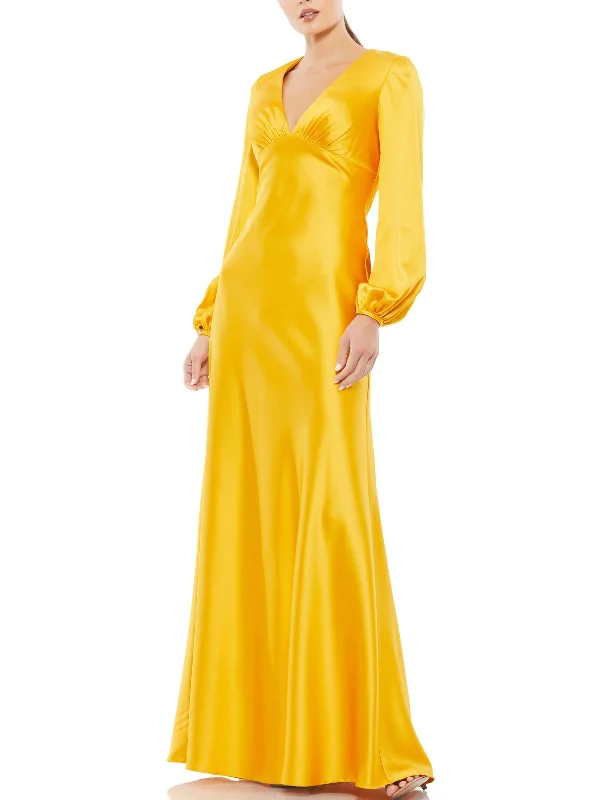 Exclusive Preview Womens Satin Maxi Evening Dress