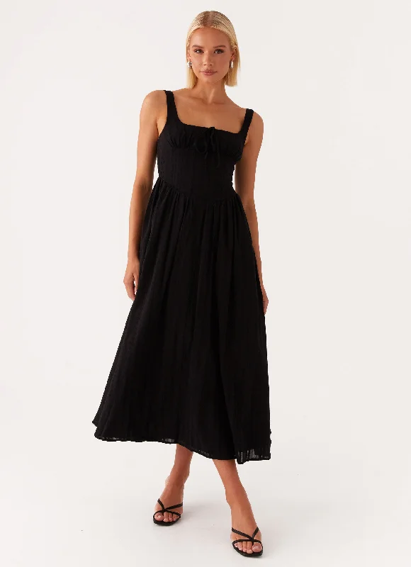 Limited Time Offer Pascuelle Midi Dress - Black