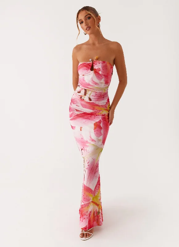 Markdowns Rudy Maxi Dress - White Pink Lilly
