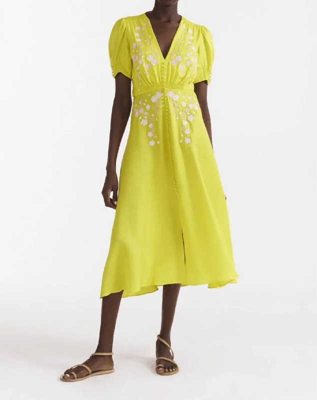Savings Event Lea Dress In Bright Lemon